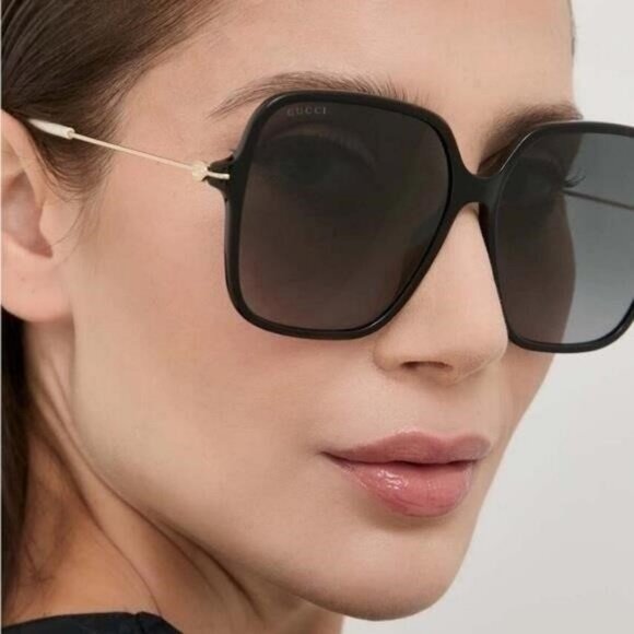 💯- New Authentic Gucci Grey Butterfly Ladies Sunglasses GG1267S 001 60 - Picture 12 of 13